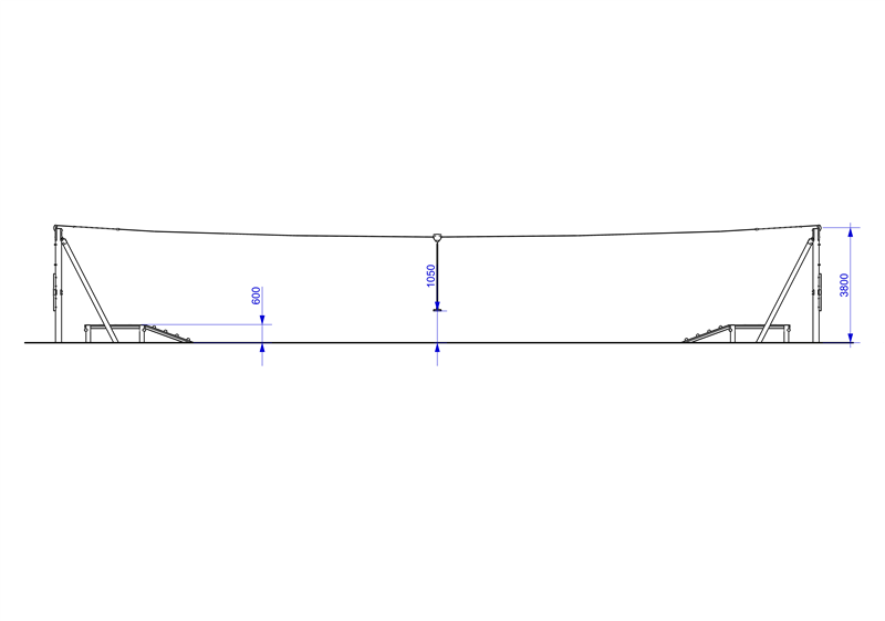 Technical render of a Zip Wire 2-Way (25M)